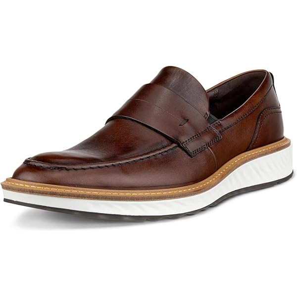 エコー ST.1 HYBRID スリッポン 40 ブラウン ペニーローファー Men's ECCO® St.1 Hybrid Leather Derby Shoe | Brown